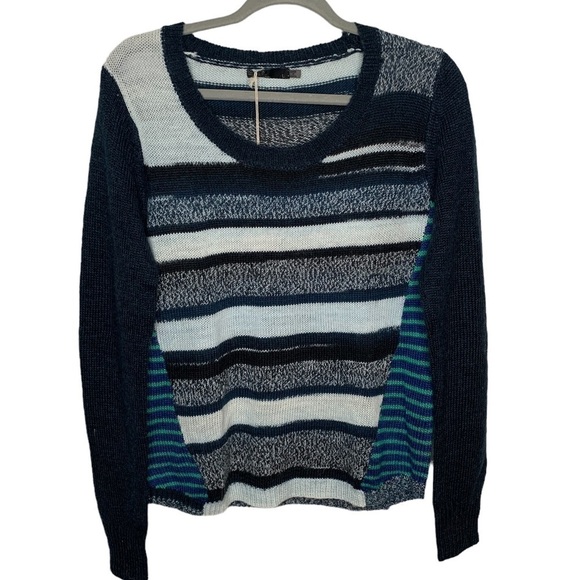 NWT Prana Wool Blend Nautical Striped Seffi Sweater Size Large - Picture 2 of 12